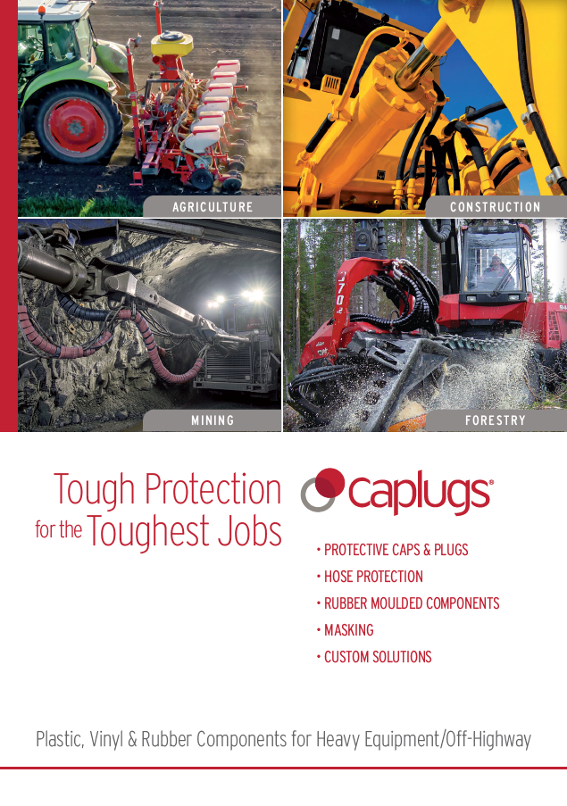 Titelpagina van de brochure „ Caplugs : zware machines in Europa 2026“